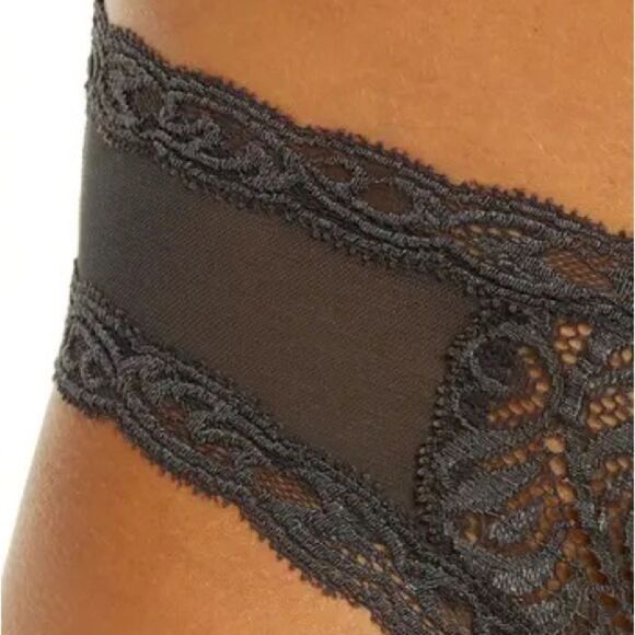 Nwot 2X Natori feathers bliss hipster briefs in coal XL - Picture 3 of 9